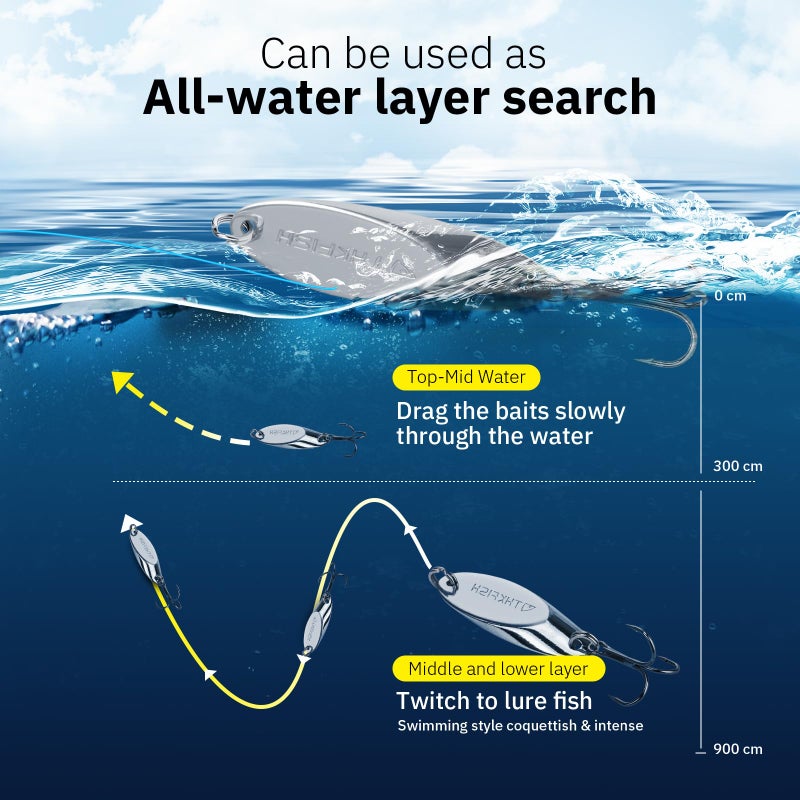 THKFISH طعوم صيد السمك من THKFISH - طُعم سمك السلمون المرقط والبايك، 5 قطع خطاف فردي، 1-1/5 أونصة، اللون B - Image 3